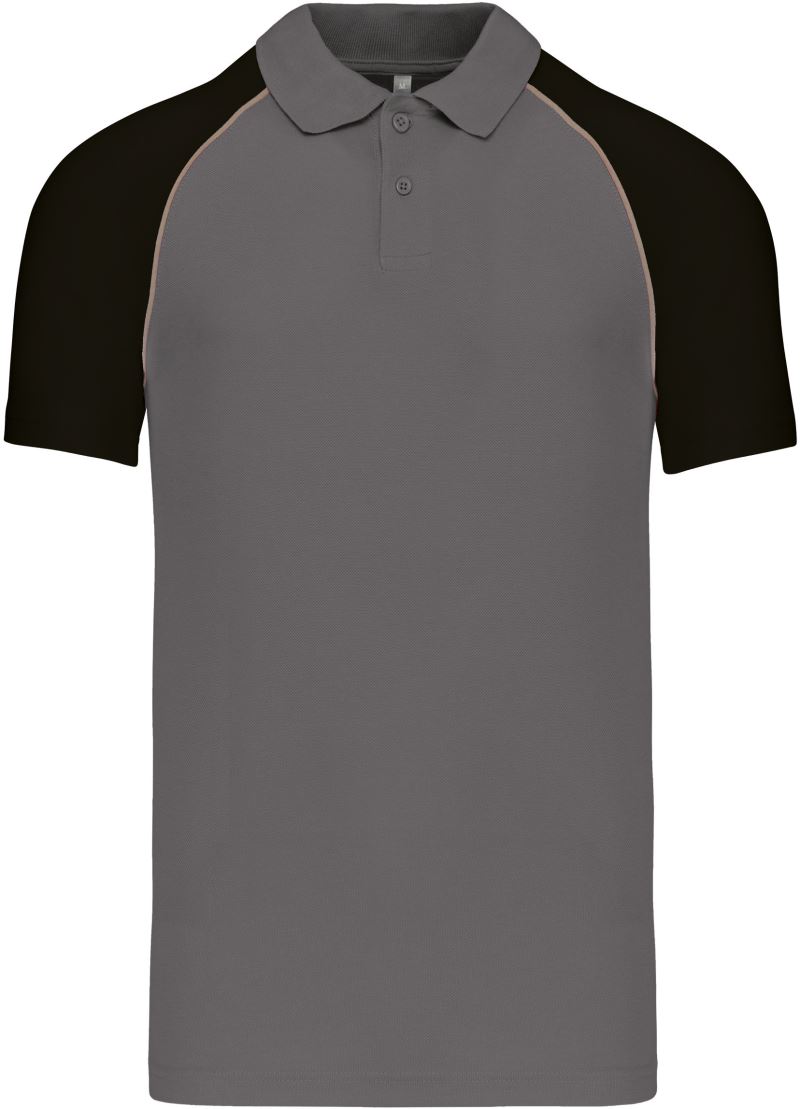 Levně Baseballové piqué polo - slate grey/light grey/black