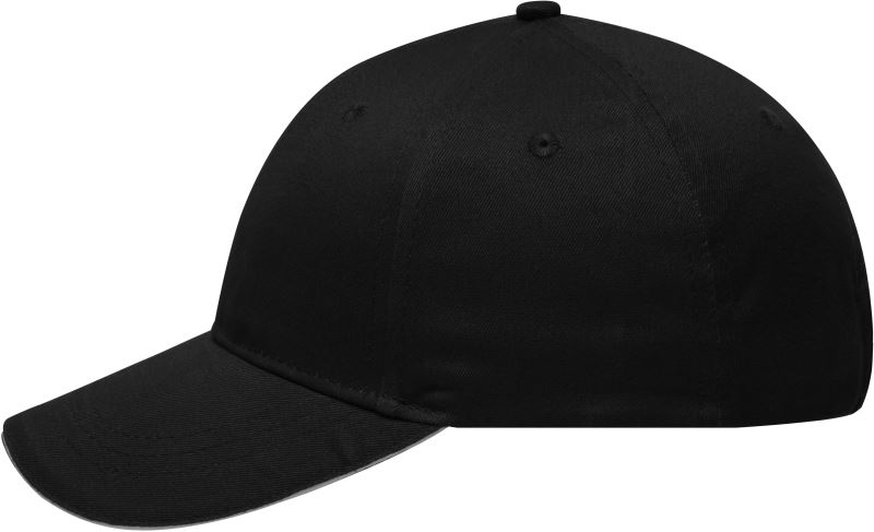 Levně 6 panelová sandwich kšiltovka - black/light grey