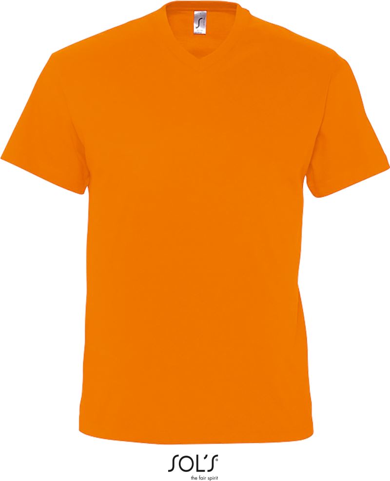 Levně Pánské tričko s výstřihem do V - orange