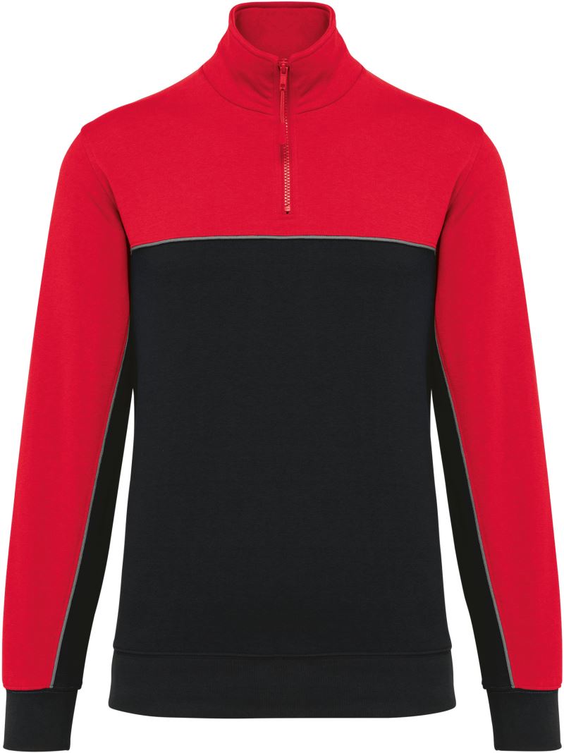 Levně Pracovní mikina s 1/4 zipem - black/red