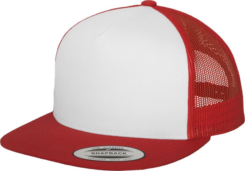 Levně 5 panelová Trucker kšiltovka - red/white/red