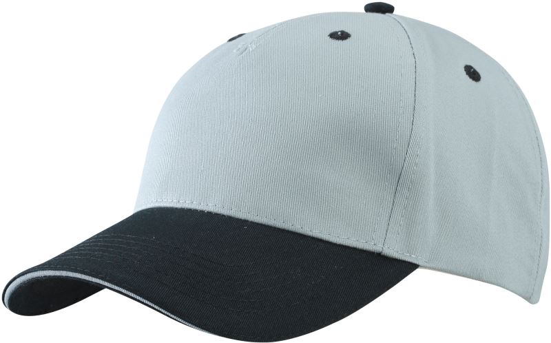 Levně 5 panelová sandwich kšiltovka - light grey/black/light grey