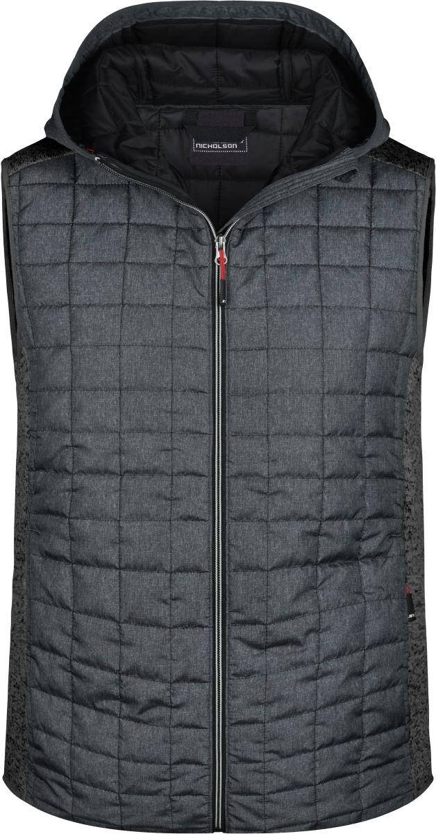 Levně Pánská pletená hybridní vesta - grey melange/anthracite melange