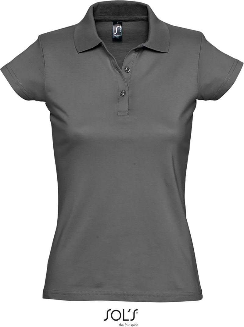 Levně Dámské žerzejové polo - dark grey