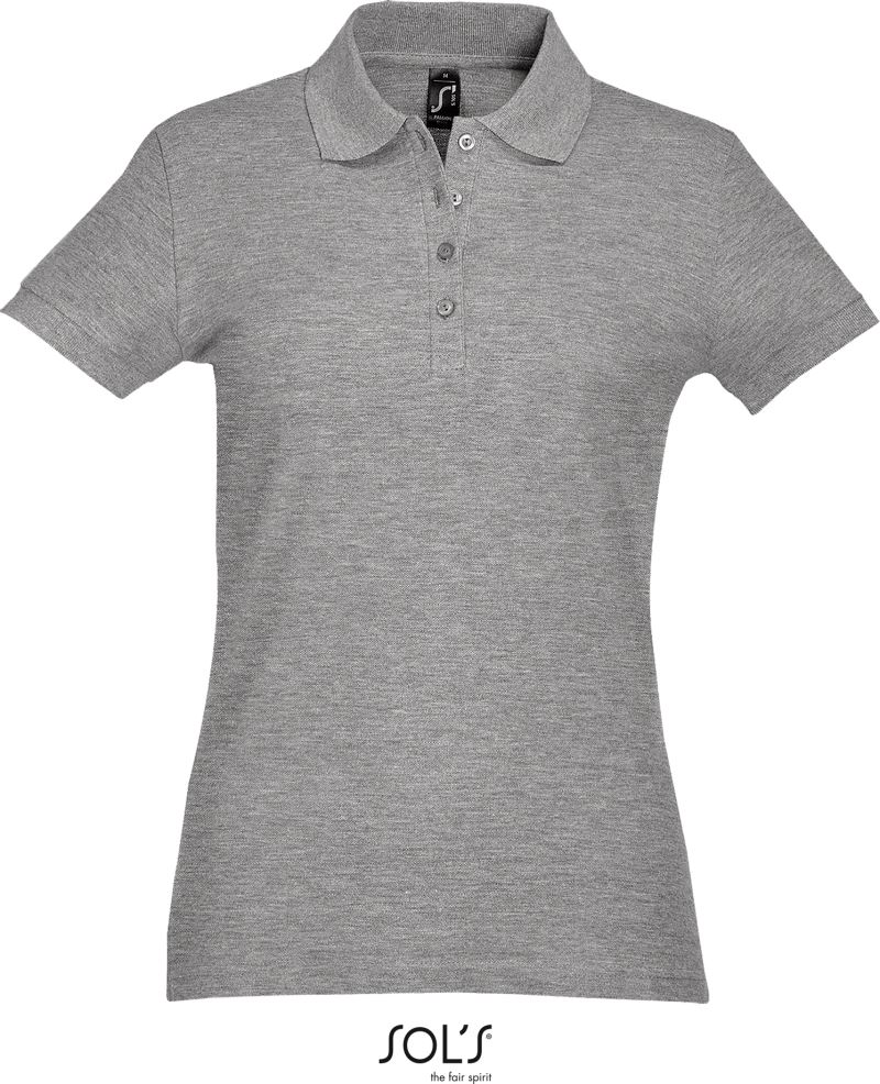 Levně Dámské piqué polo - melange grey