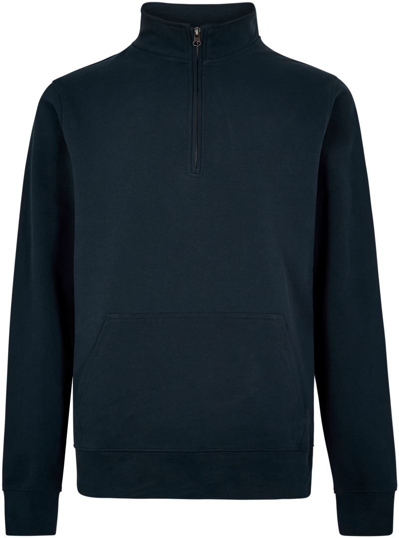 Levně Piqué mikina s 1/4 zipem - navy