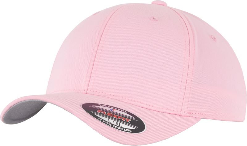 Levně 6 panelová vlněná česaná kšiltovka Flexfit - pink