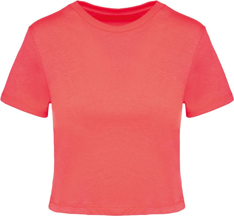 Levně Dámský crop top - coral