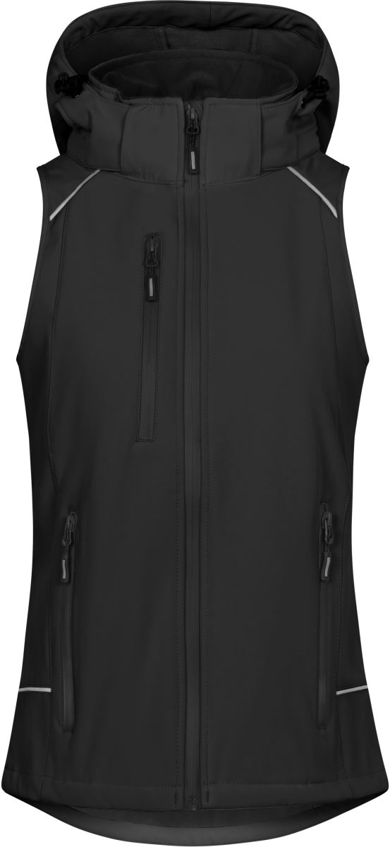 Levně Dámská 3-vrstvá softshellová vesta - black