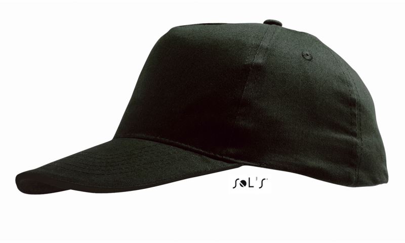 5 panelová baseballová kšiltovka - black