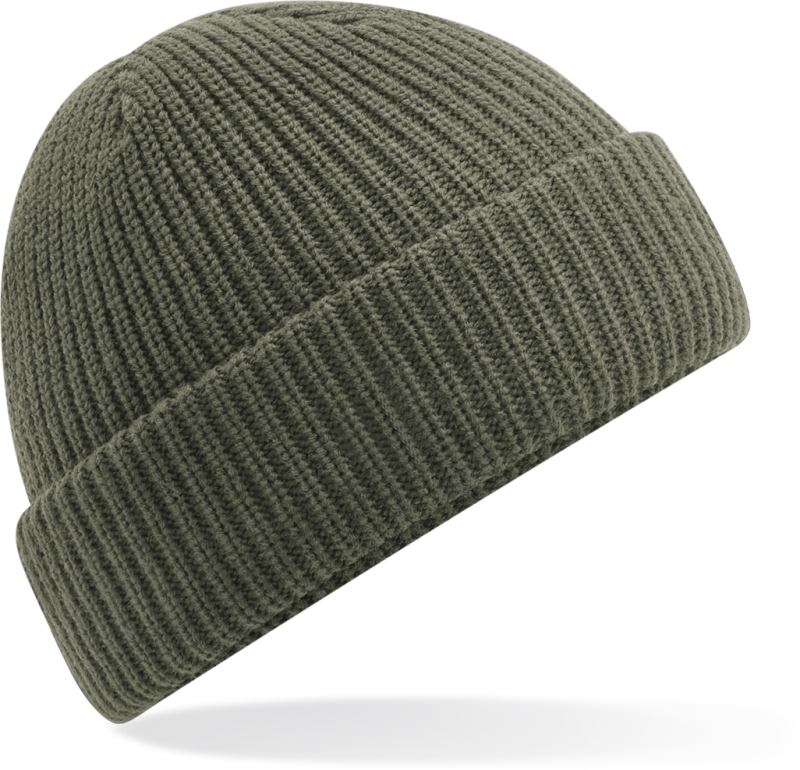 Levně Voděodpudivá pletená čepice s manžetou - olive green