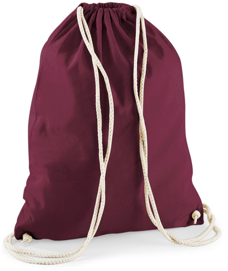 Levně Bavlněný vak na záda - burgundy