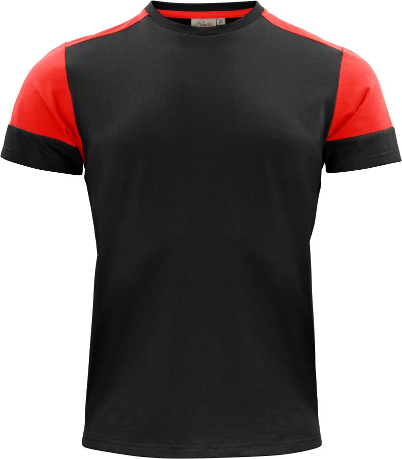 Levně Pánské tričko z těžké bavlny - black/red