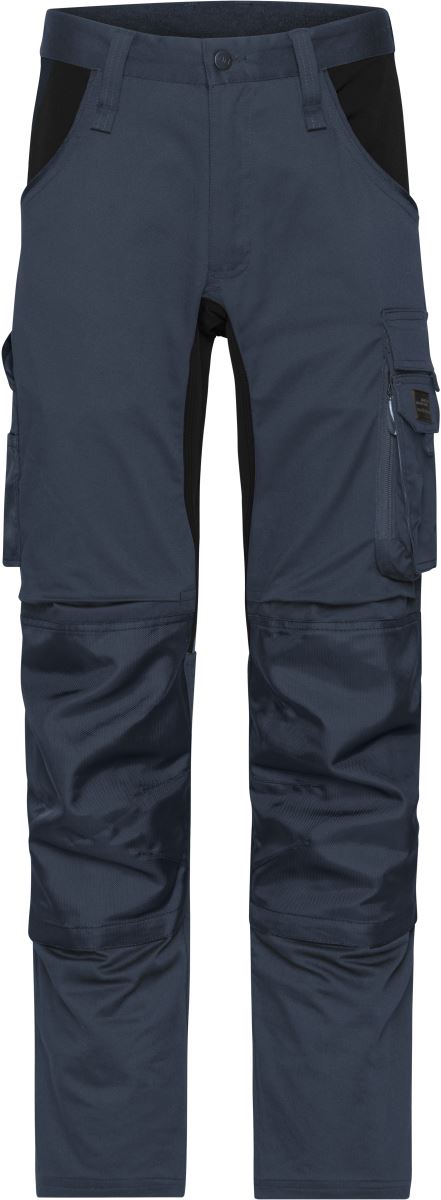 Levně Pracovní strečové kalhoty "Slim Line" - carbon/black