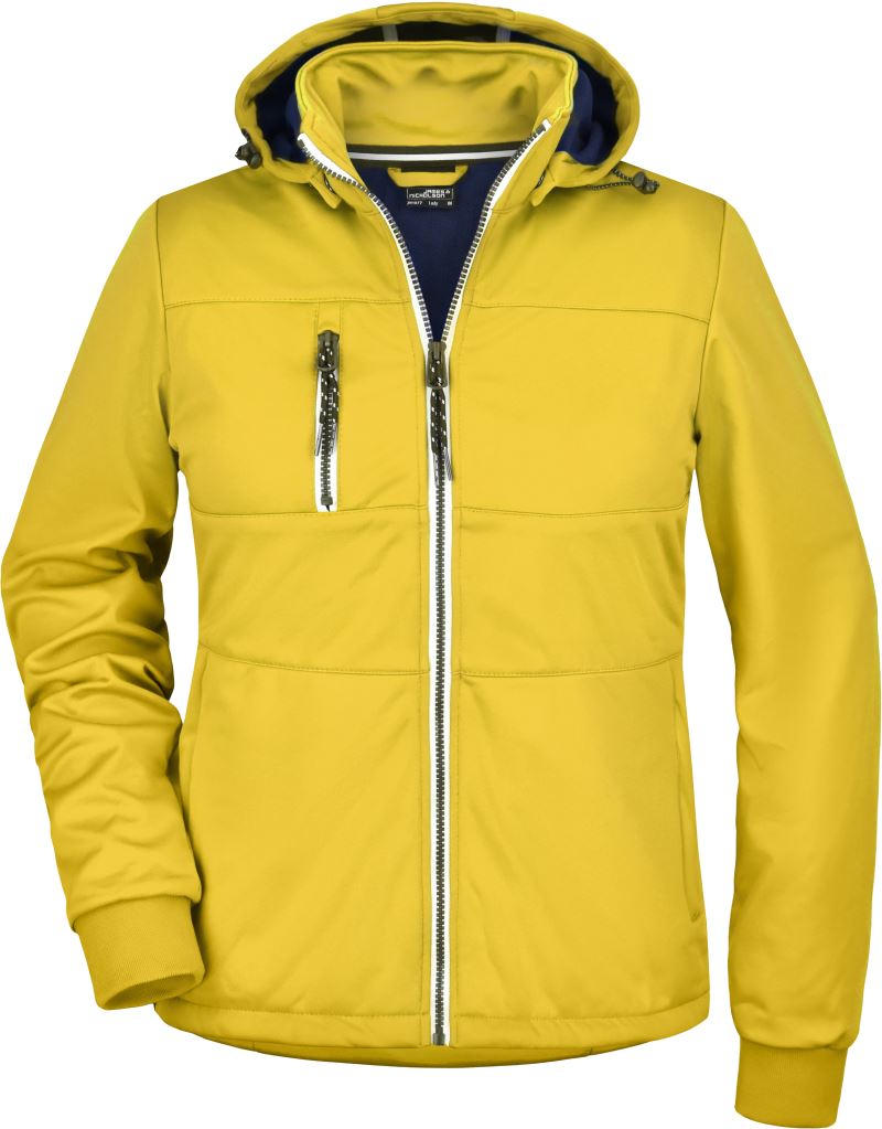 Levně Dámská 3-vrstvá softshellová bunda "Maritim" - sun yellow/navy/white