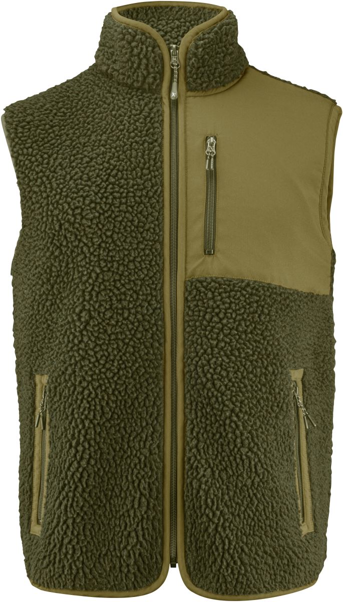 Levně Pánská fleecová vesta Sherpa "Two-Tone" - moss green