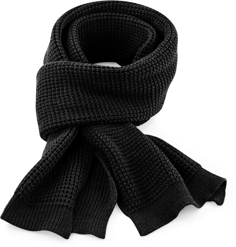 Levně Šála s vaflovým úpletem - black