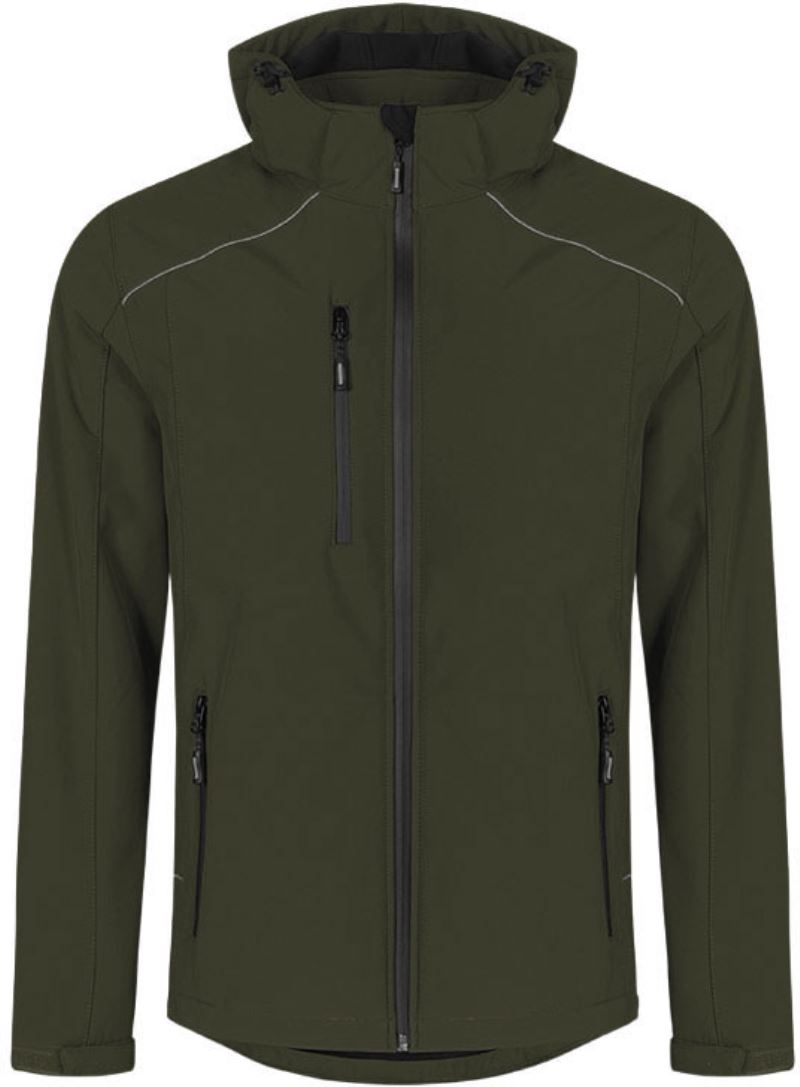 Levně Pánská zimní softshellová bunda - khaki