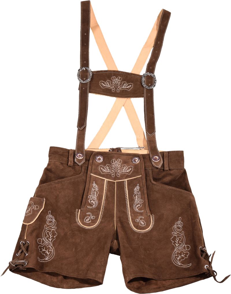 Levně Dámské kožené kalhoty, krátké - dark brown