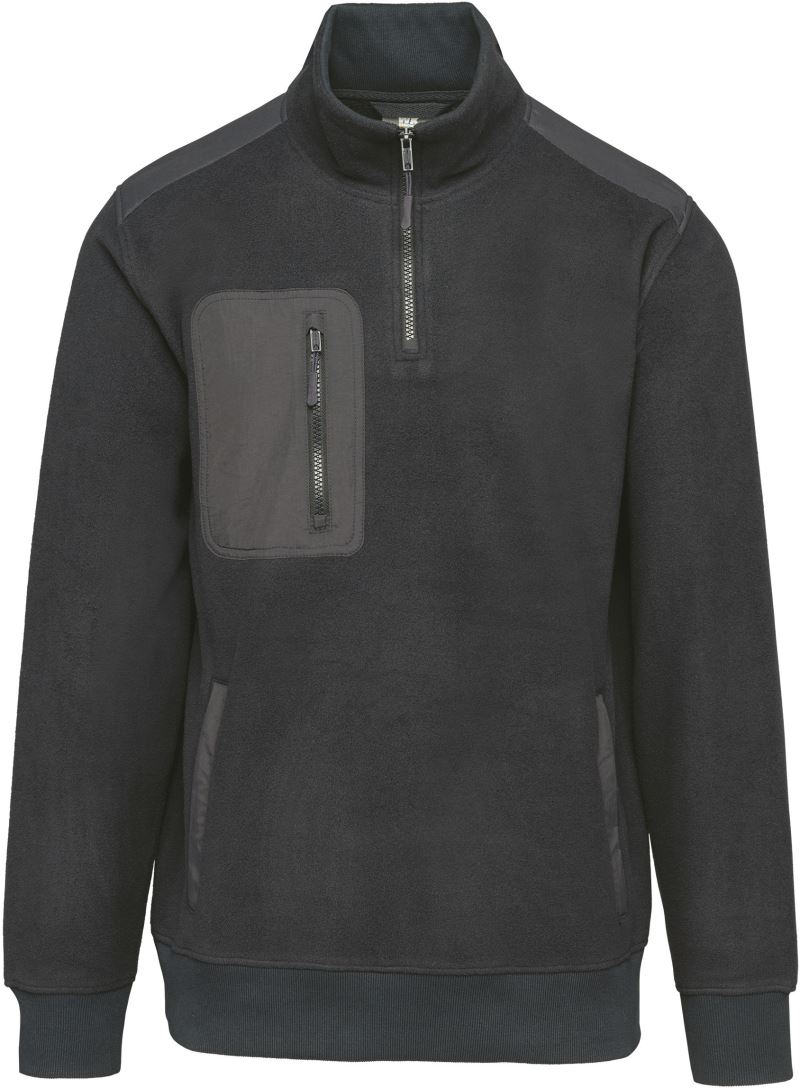 Levně Pracovní fleecová mikina s 1/4 zipem - dark grey