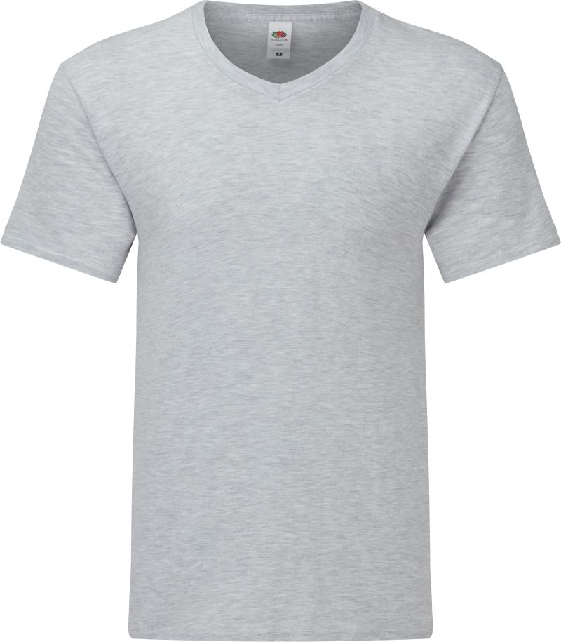 Levně Tričko s výstřihem do V - heather grey