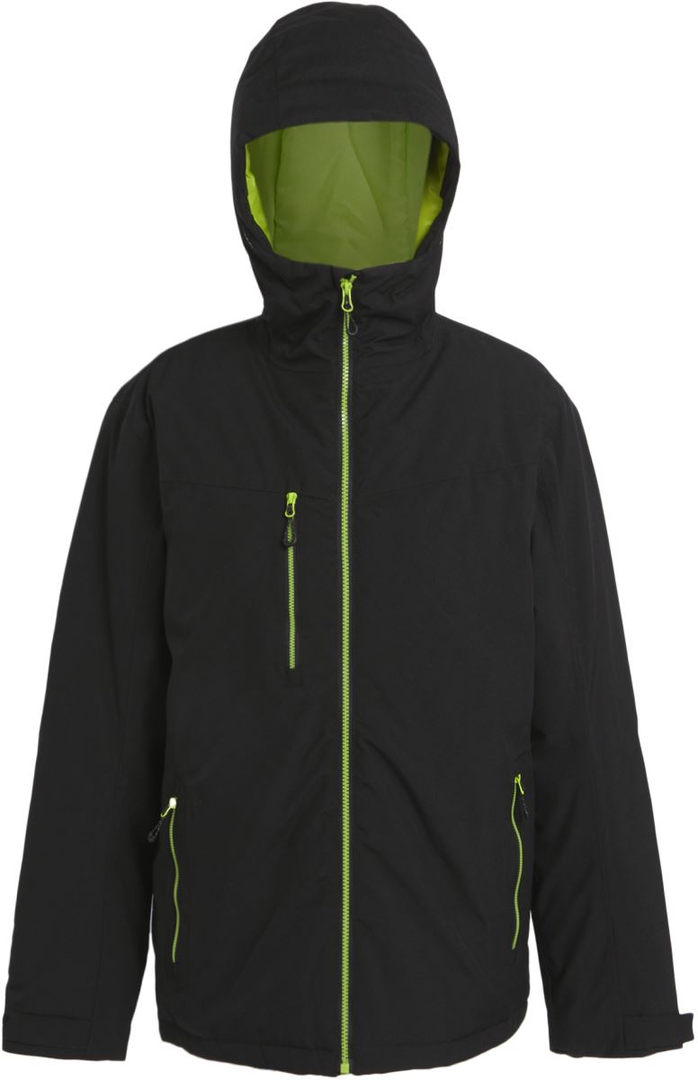 Levně Prošívaná bunda "Navigate" - black/lime green