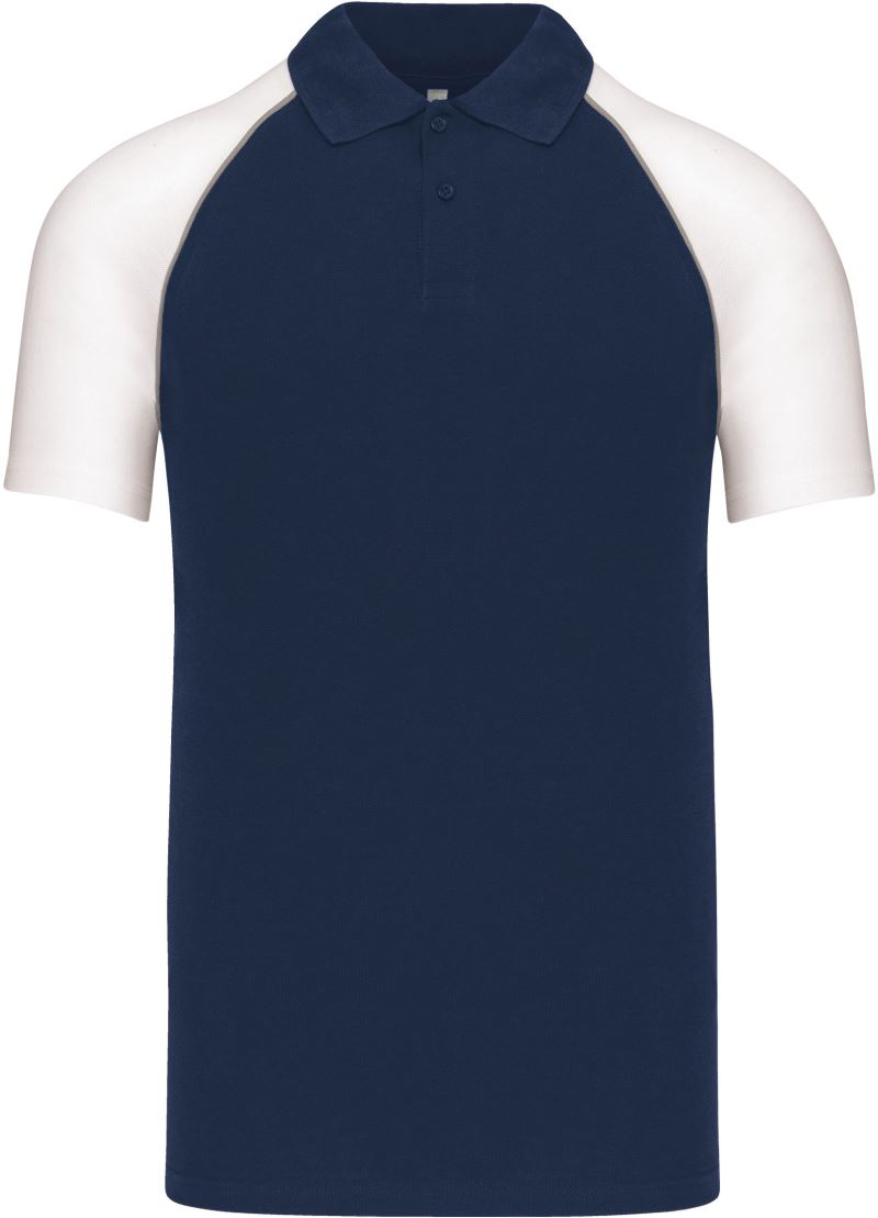 Levně Baseballové piqué polo - navy/light grey/white