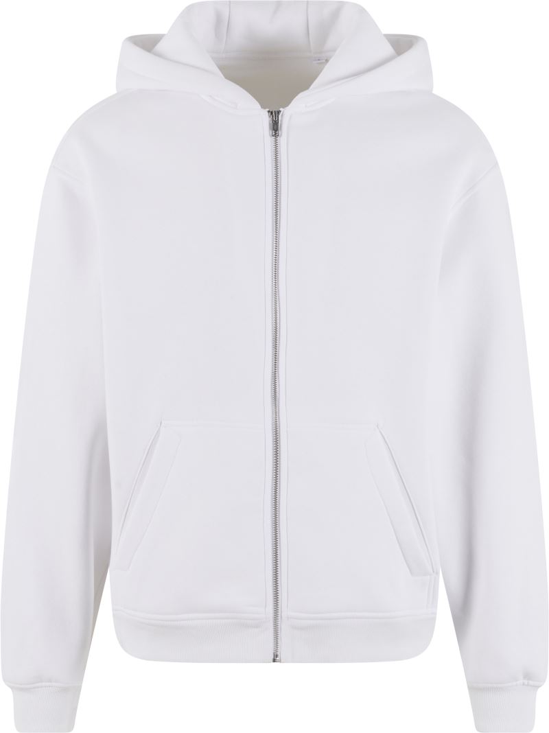 Levně Těžká unisex oversize mikina s kapucí - white