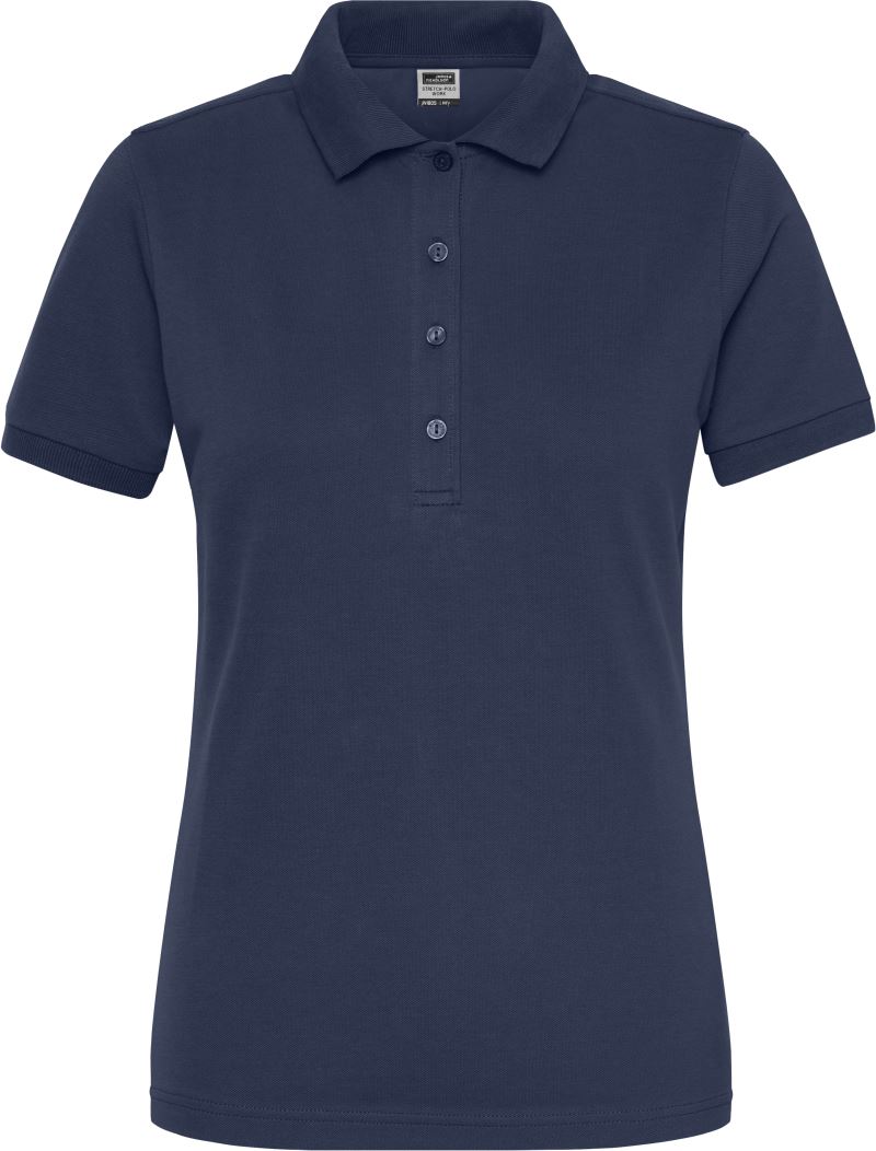 Levně Dámské pracovní elast. polo z bio bavlny - Solid - navy