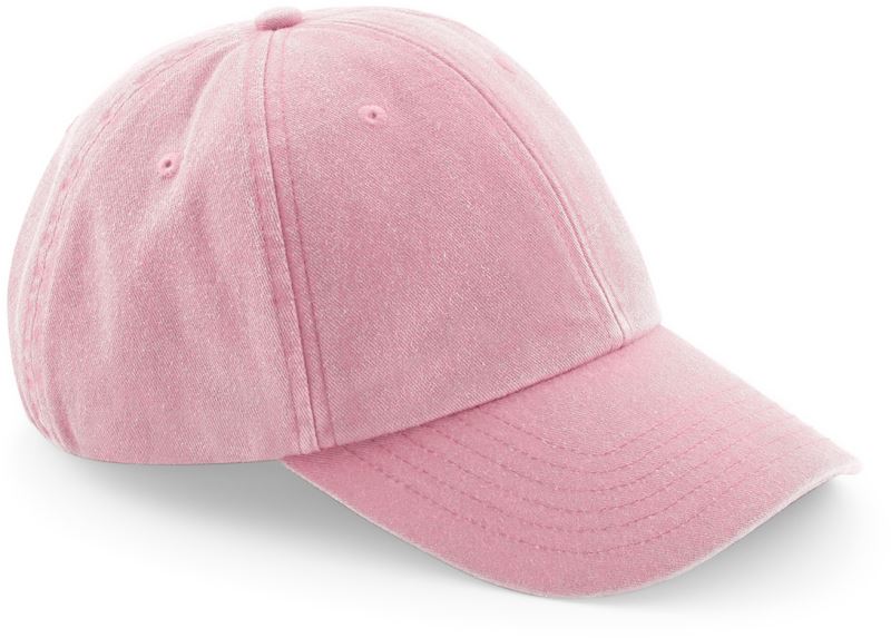 Levně 6 panelová nízkoprofilová kšiltovka "Vintage" - vintage dusky pink