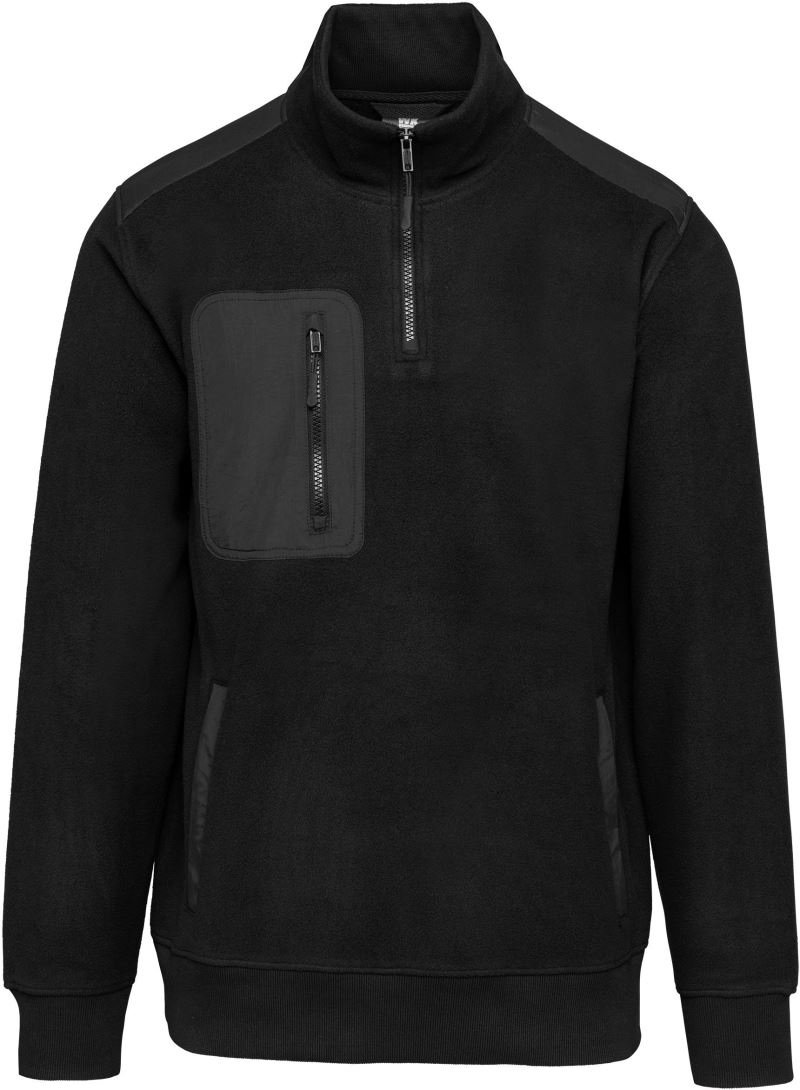 Levně Pracovní fleecová mikina s 1/4 zipem - black