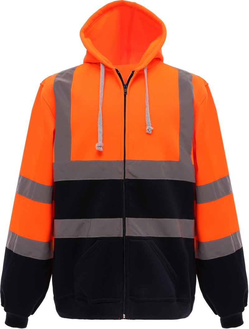 Levně Hi-Vis mikina s kapucí - hi vis orange/navy