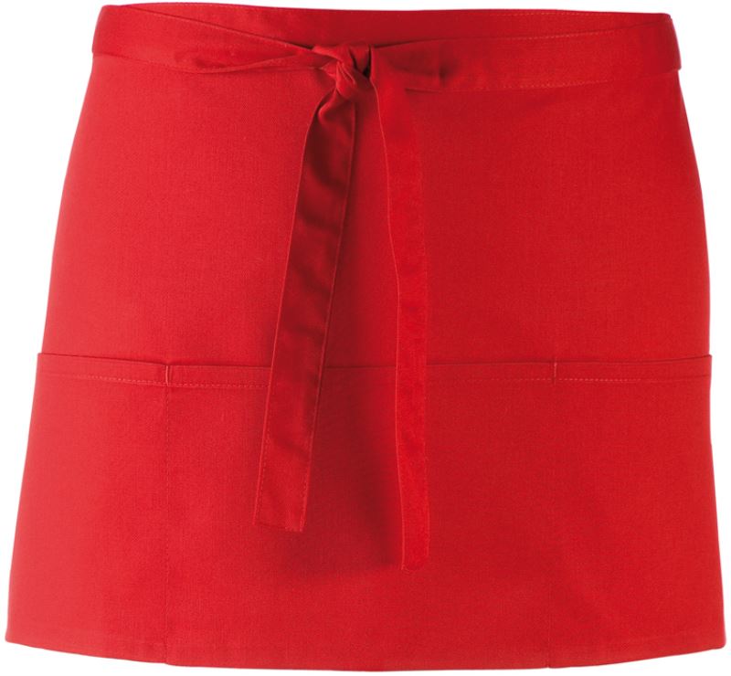 Levně Krátká zástěra do pasu s kapsou "Colours" - red