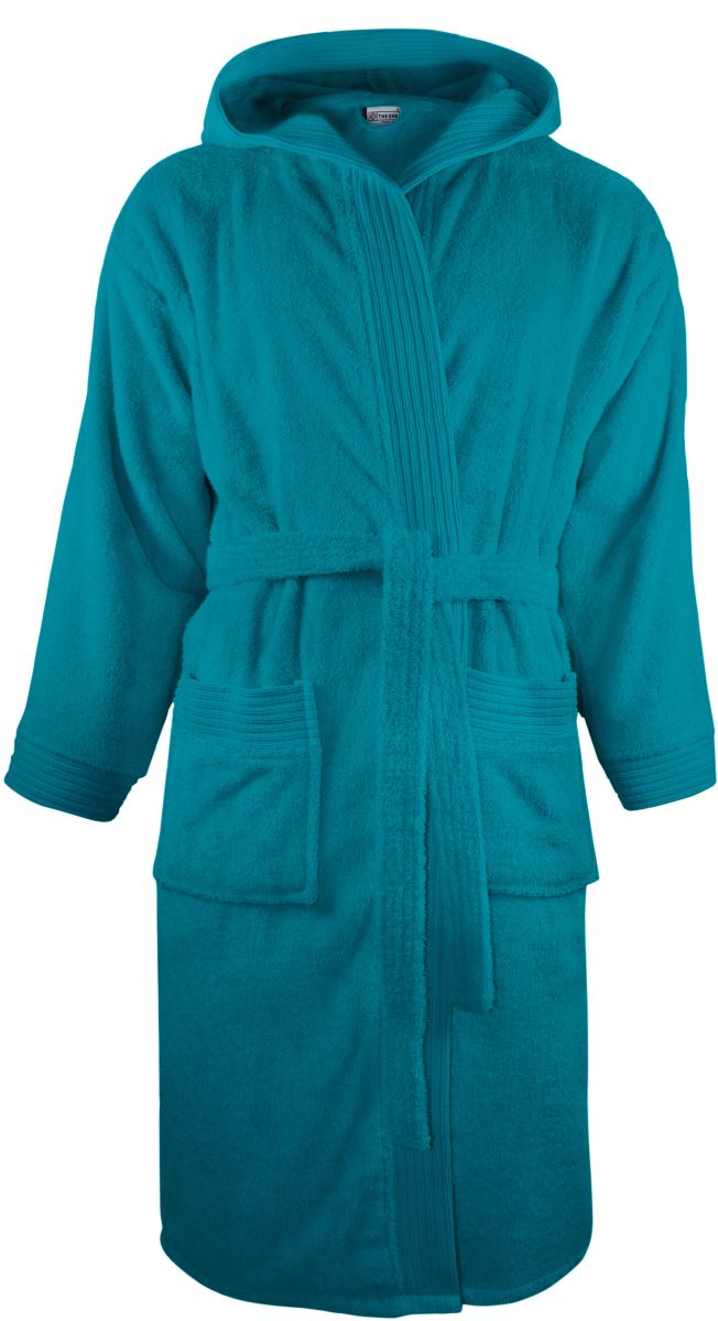 Levně Župan s kapucí - turquoise