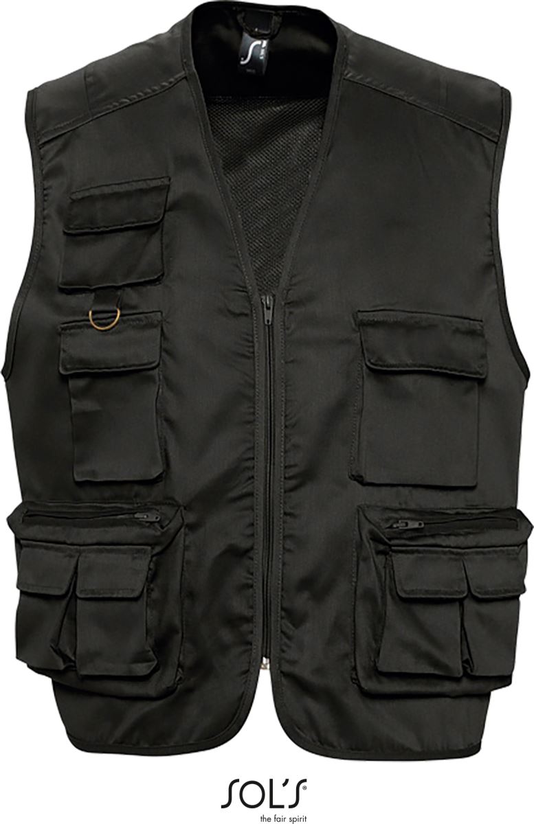 Levně Unisex vesta "Safari" - black