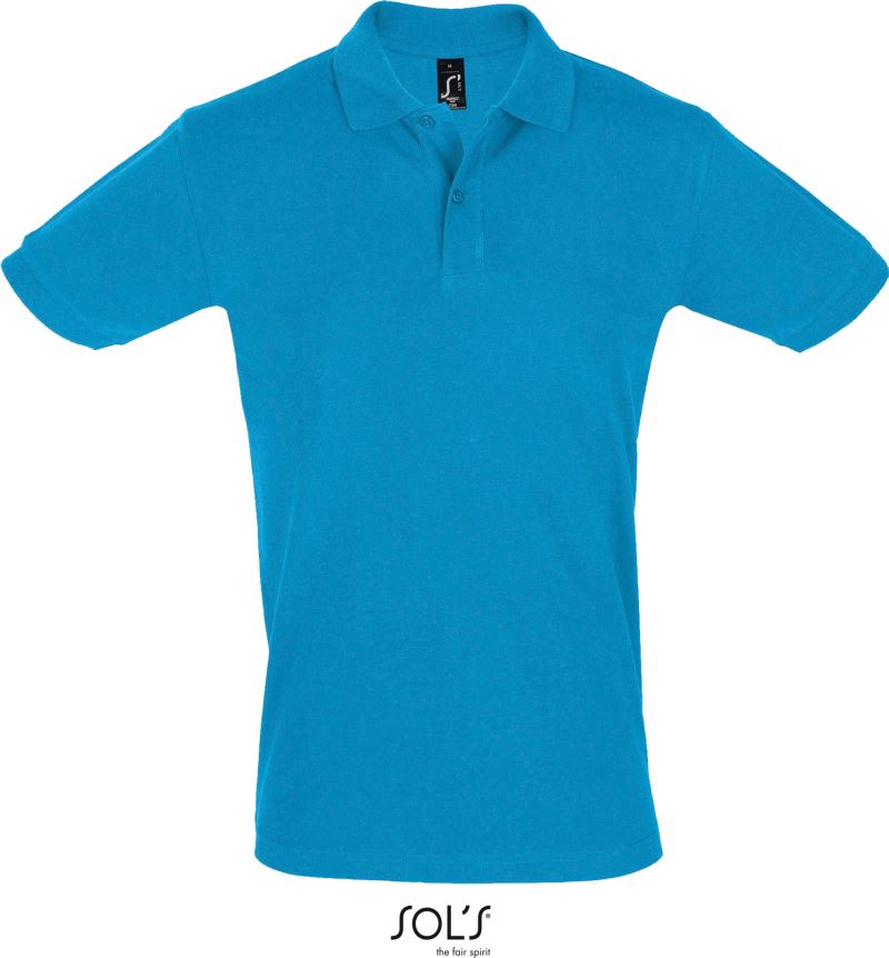 Levně Pánské piqué polo - aqua