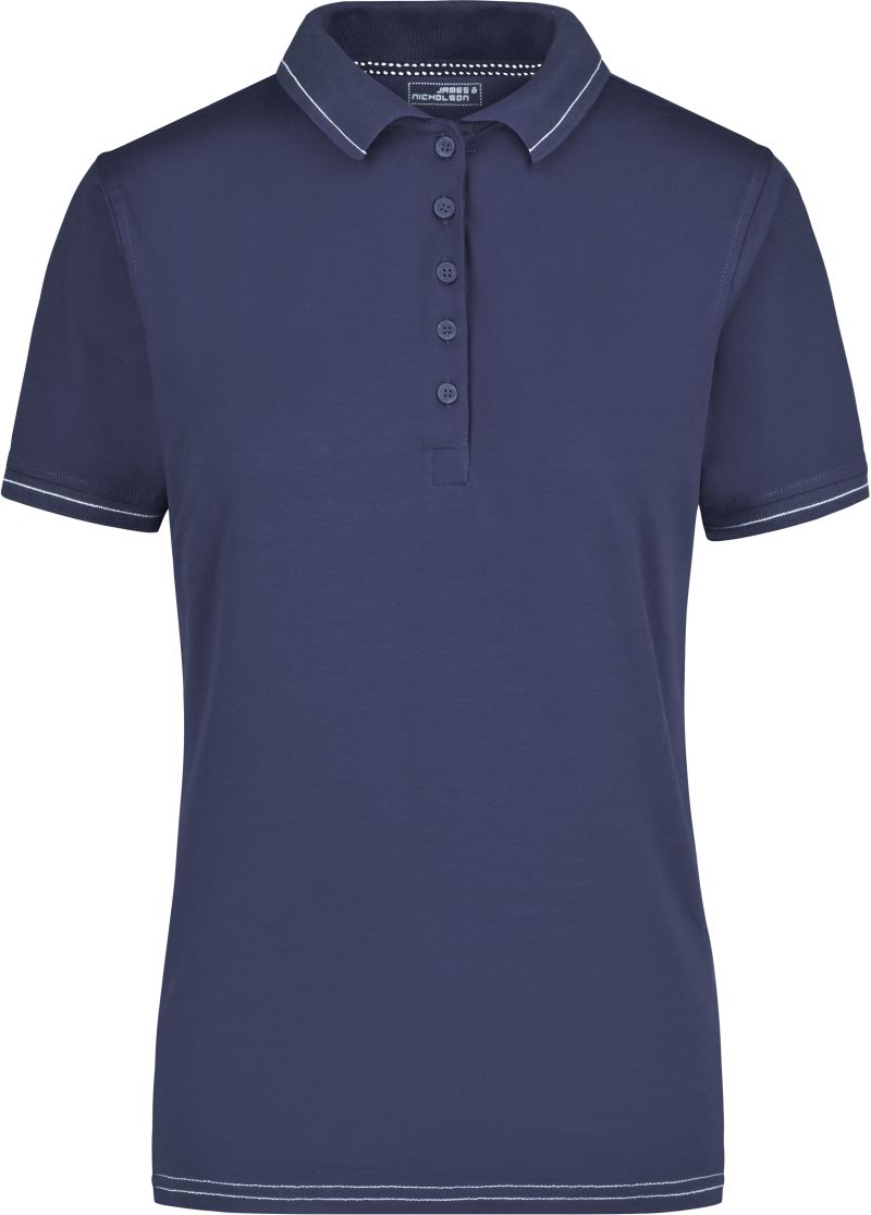 Levně Dámské žerzejové elastické polo - navy/white