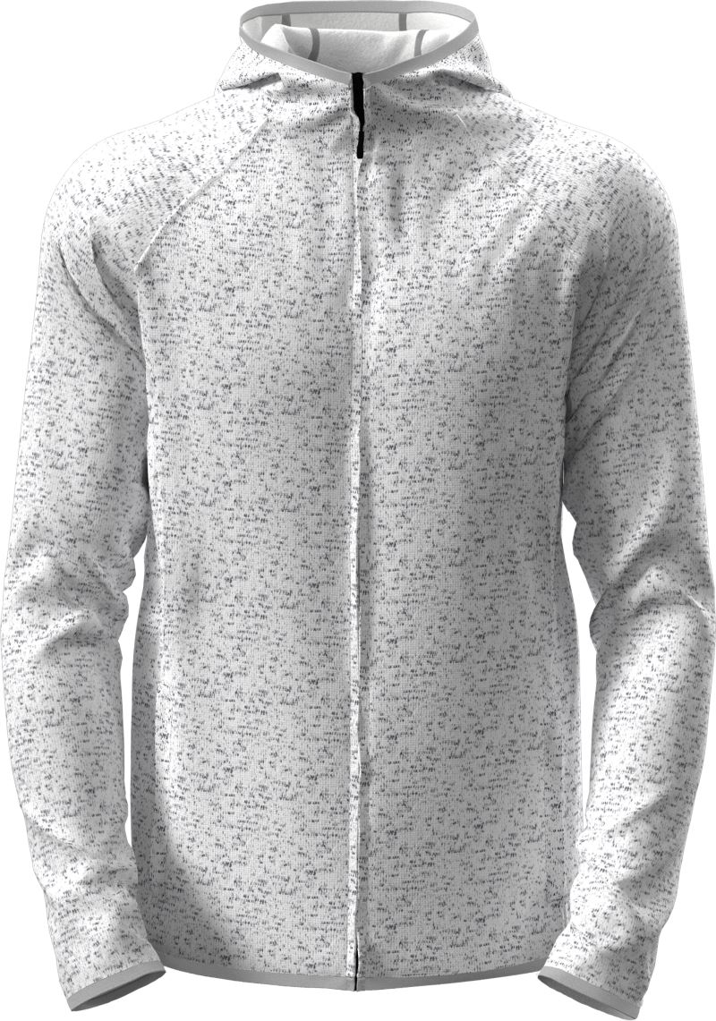 Pánská pletená fleecová bunda s kapucí - light grey heather