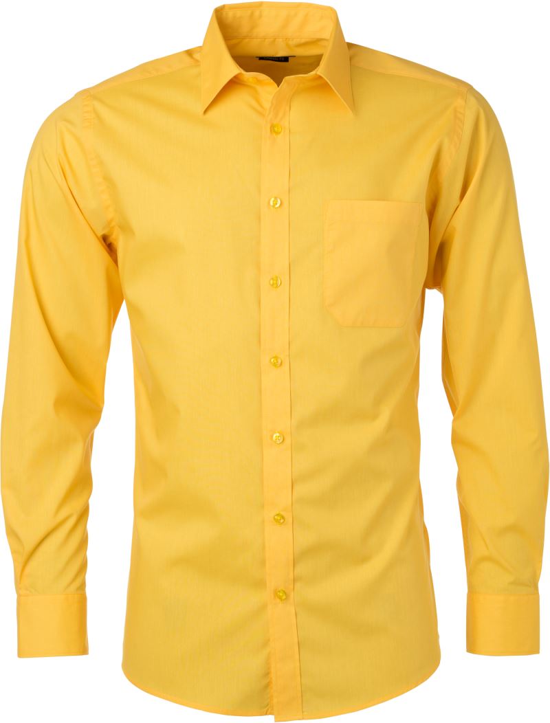 Levně Popelínová košile s dlouhým rukávem - yellow