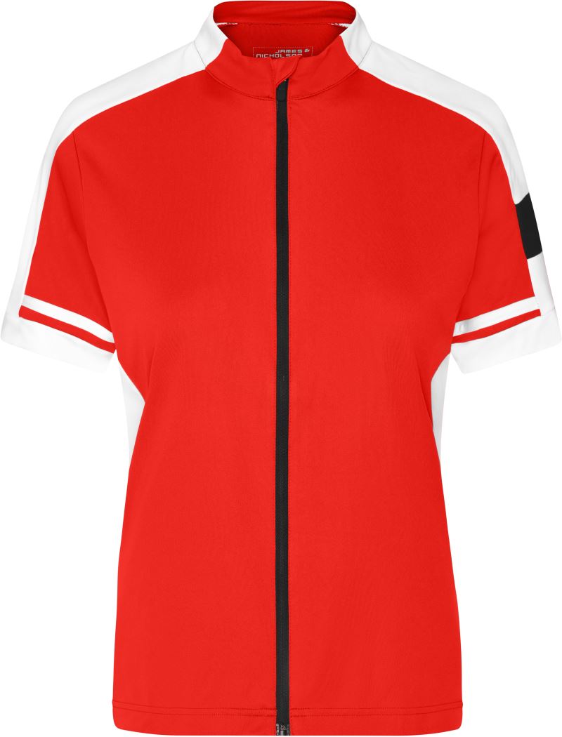Levně Dámské cyklistické tričko se zipem - red
