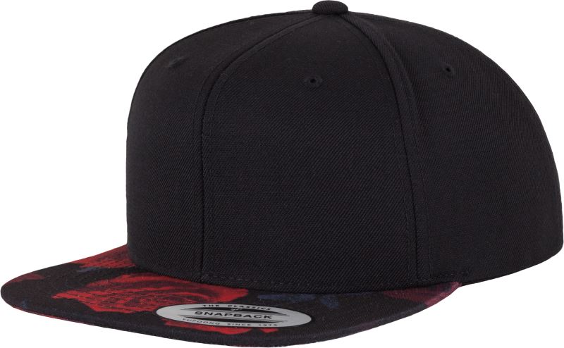 6 panelová baseballová kšiltovka - black/red