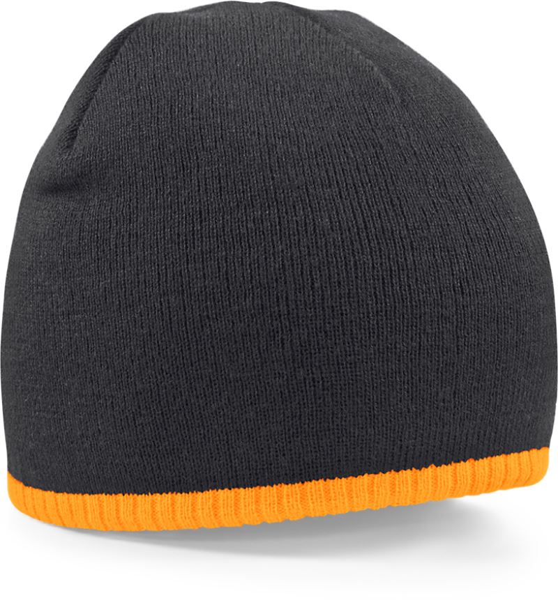 Levně 2-barevná pletená čepice - black/fluorescent orange