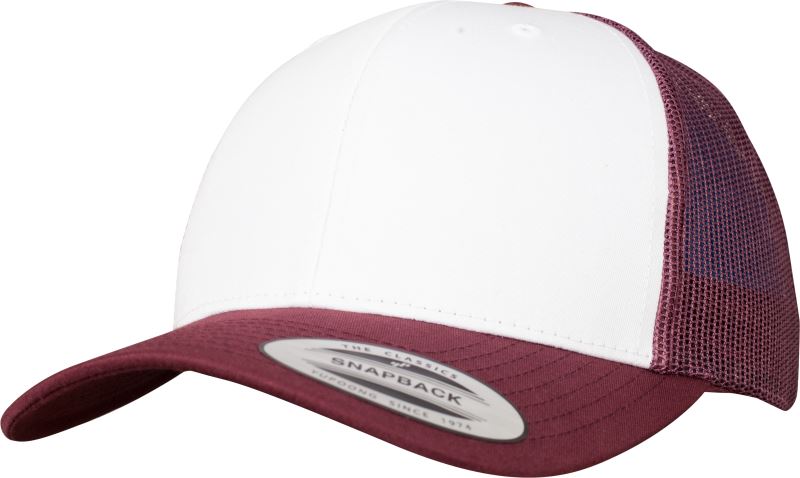 Levně 6 panelová Trucker kšiltovka - maroon/white/maroon
