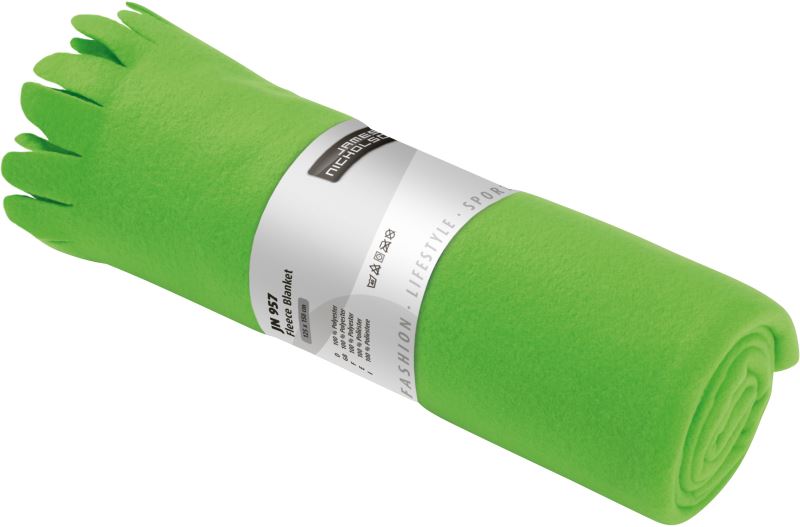 Levně Fleecová deka s třásněmi - green