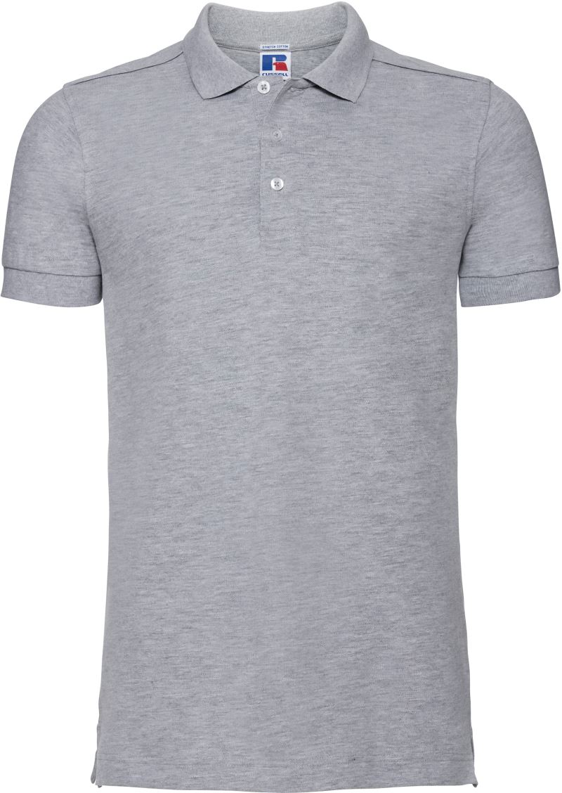 Levně Pánské elastické piqué polo - light oxford