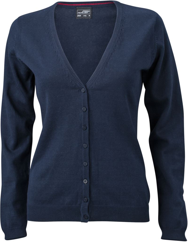 Levně Dámský pletený cardigan s výstřihem do V - navy