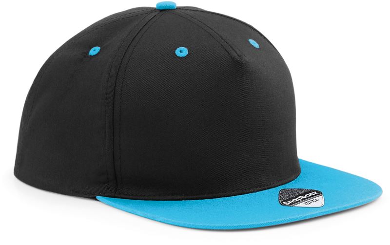 Levně 5 panelová Snapback kontrastní kšiltovka - black/surf blue