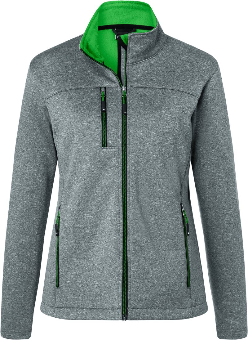 Levně Dámská 2-vrstvá melanžová softshellová bunda - dark melange/green