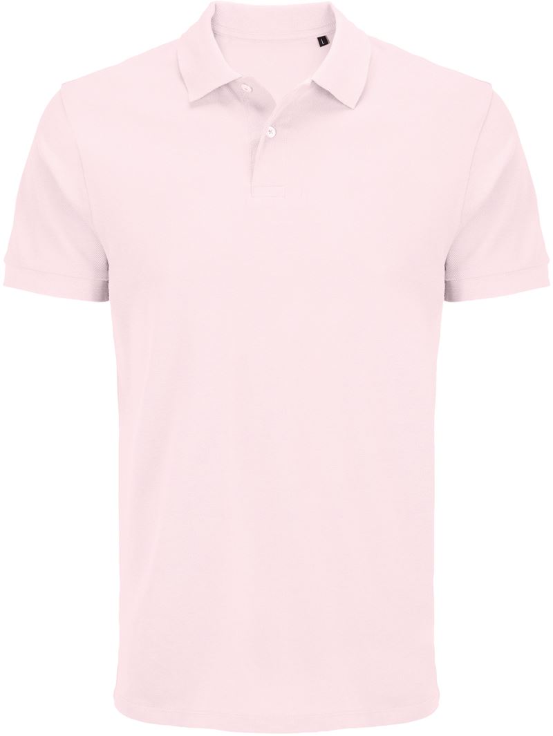 Levně Unisex piqué polo z těžké bavlny - pale pink