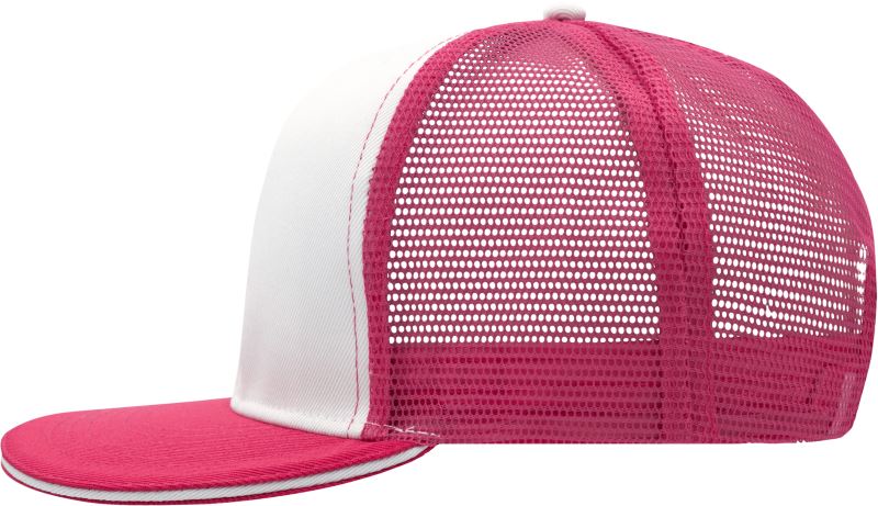 Levně 6 panelová Pro síťovaná sandwich kšiltovka - white/magenta